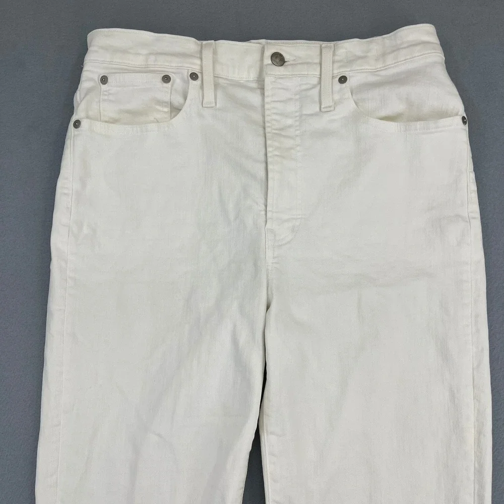 Madewell The Perfect Vintage Crop Jean White High Rise Raw Hem Size 30 - Picture 2 of 13